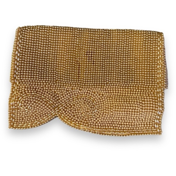 Vintage John Wind champagne beaded clutch - Picture 3 of 7